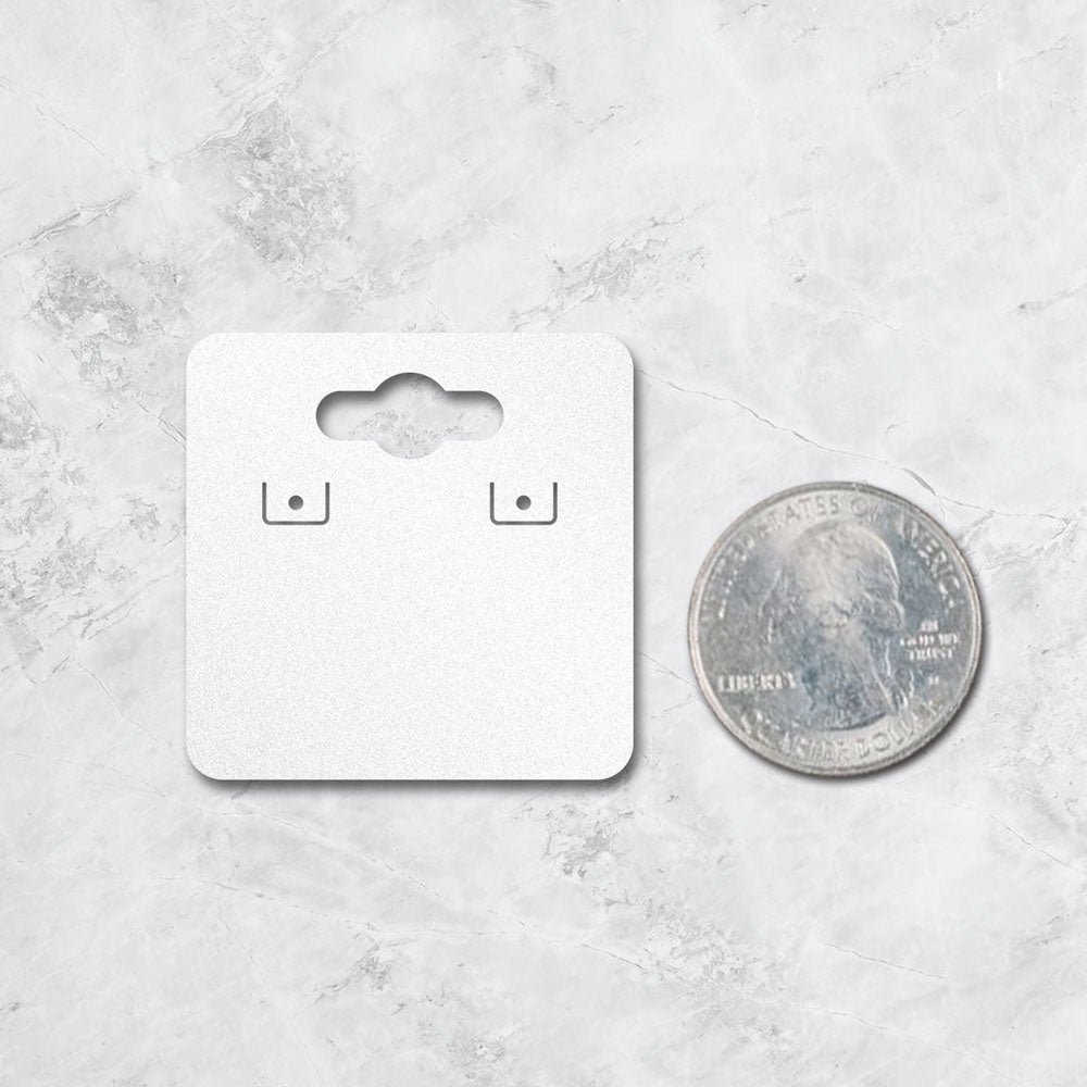 Shimmer White Earring Card With Keyhole 1-1/2" x 1-1/2"