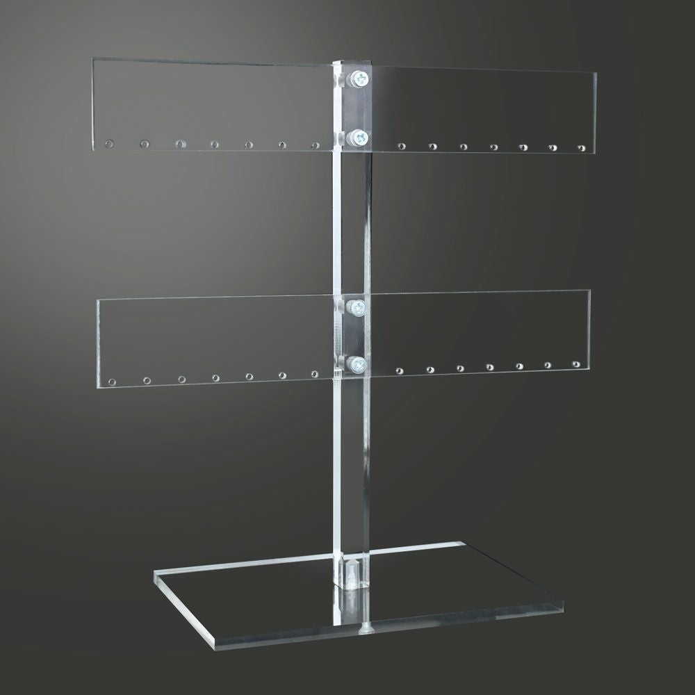 2 Tier Clear Acrylic Jewelry Earring Display Stand, Holds 14 Pairs