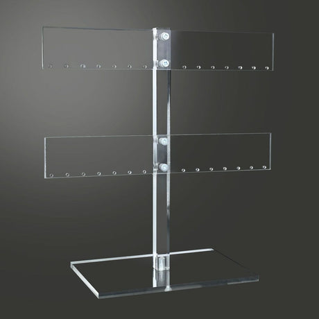 2 Tier Clear Acrylic Jewelry Earring Display Stand, Holds 14 Pairs