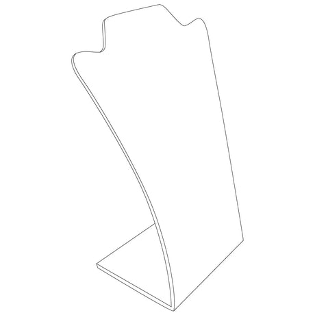 Frosted Acrylic Jewelry Necklace or Chain Display, 12" Tall