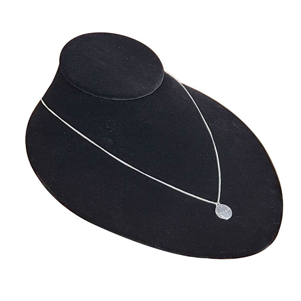 Black Velvet Low Profile Jewelry Necklace Display Bust