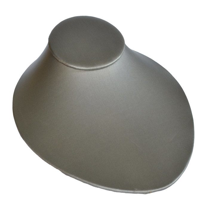 Steel Grey Leatherette Low Profile Jewelry Necklace Display Bust