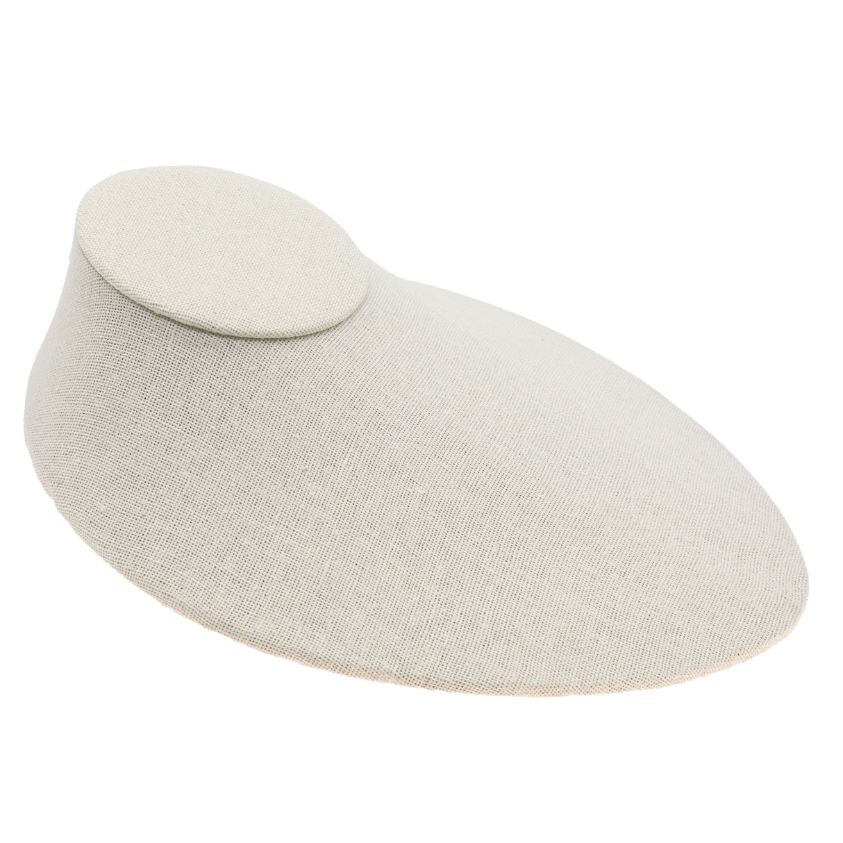 Beige Linen Low Profile Jewelry Necklace Display Bust
