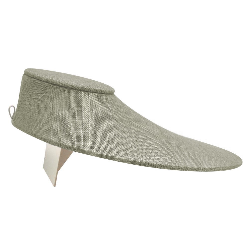 Grey Linen Low Profile Jewelry Necklace Display Bust