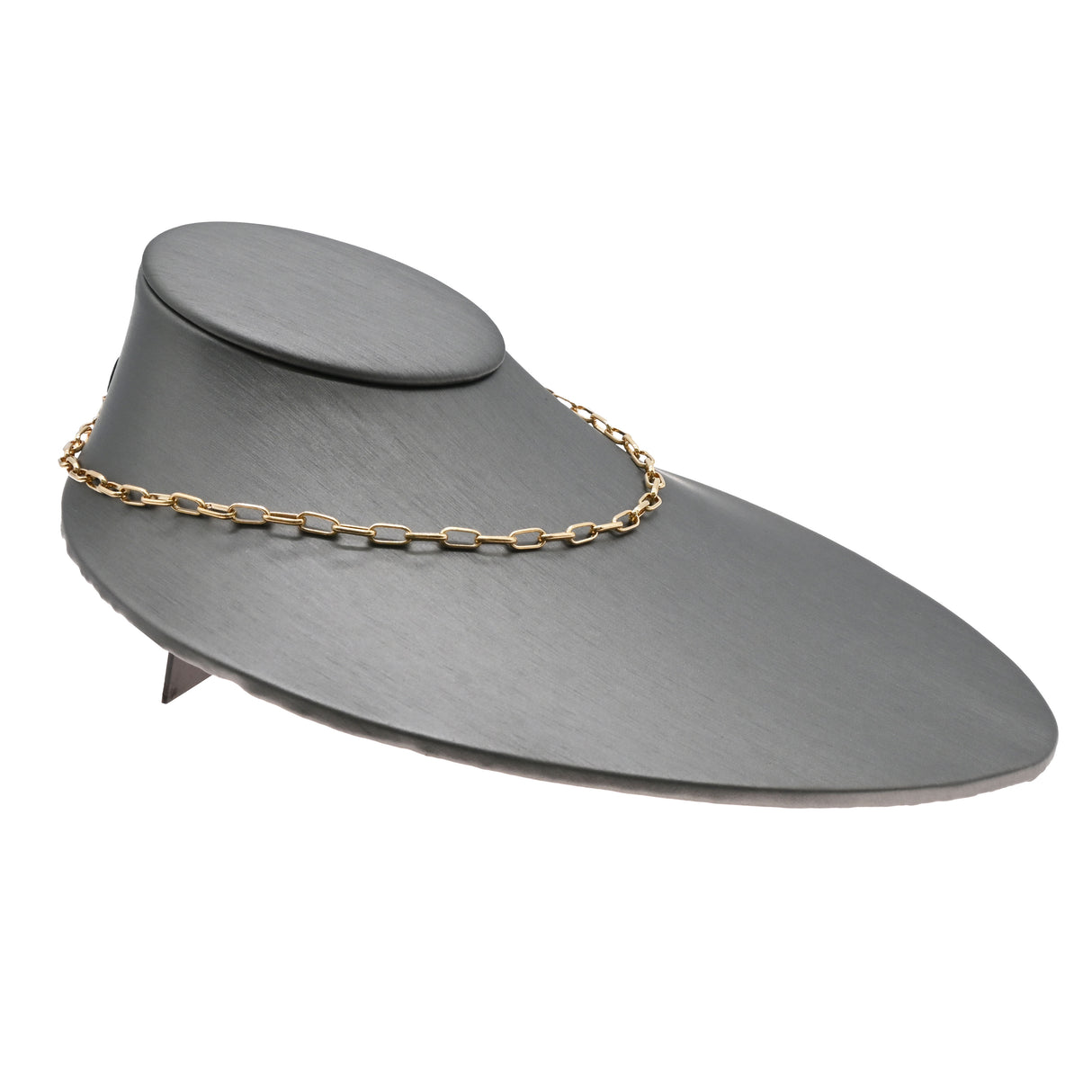 Steel Grey Leatherette Low Profile Necklace Display Bust 3-1/2" H