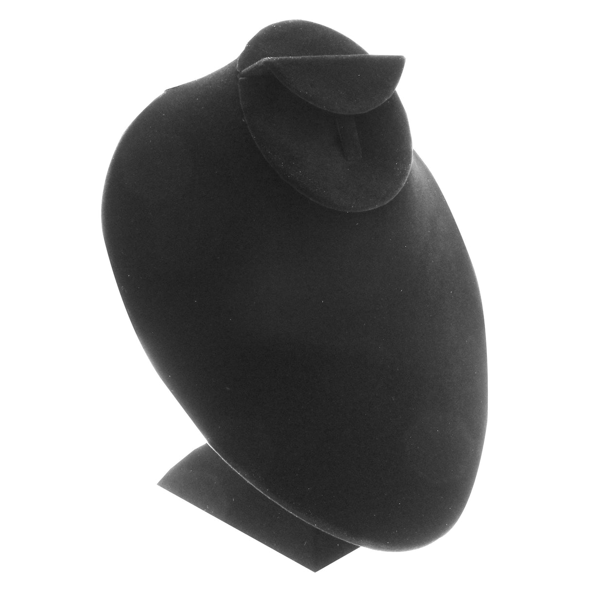 Black Velvet Necklace Bust Display, 9" Tall – Holds Necklace, Ring & Earrings
