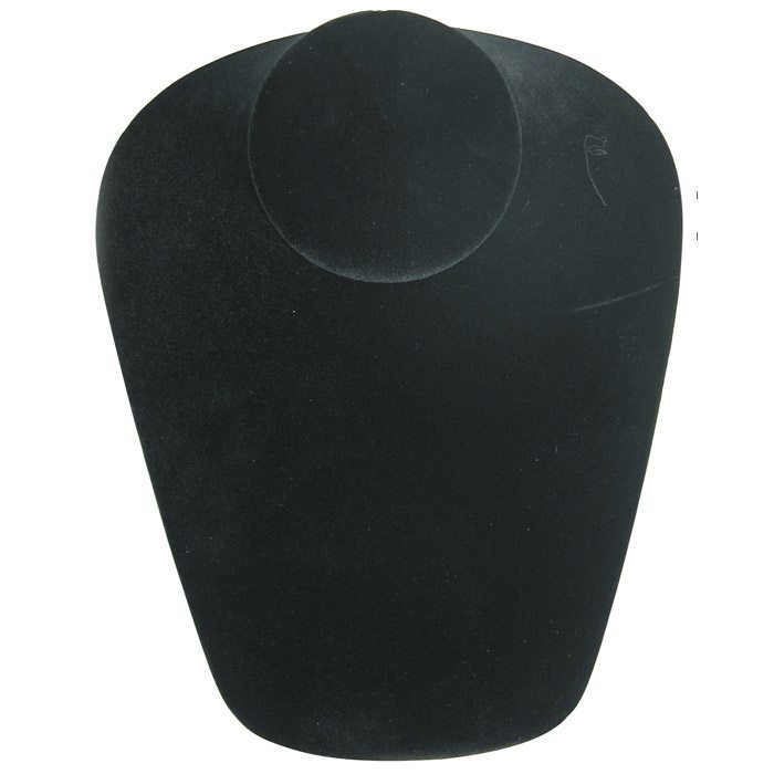 Black Velvet Low Profile Jewelry Necklace Bust