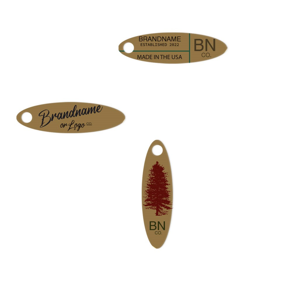 Kraft Custom Hang Tag- Oval - 1-3/4" x 1/2" (200 pcs)