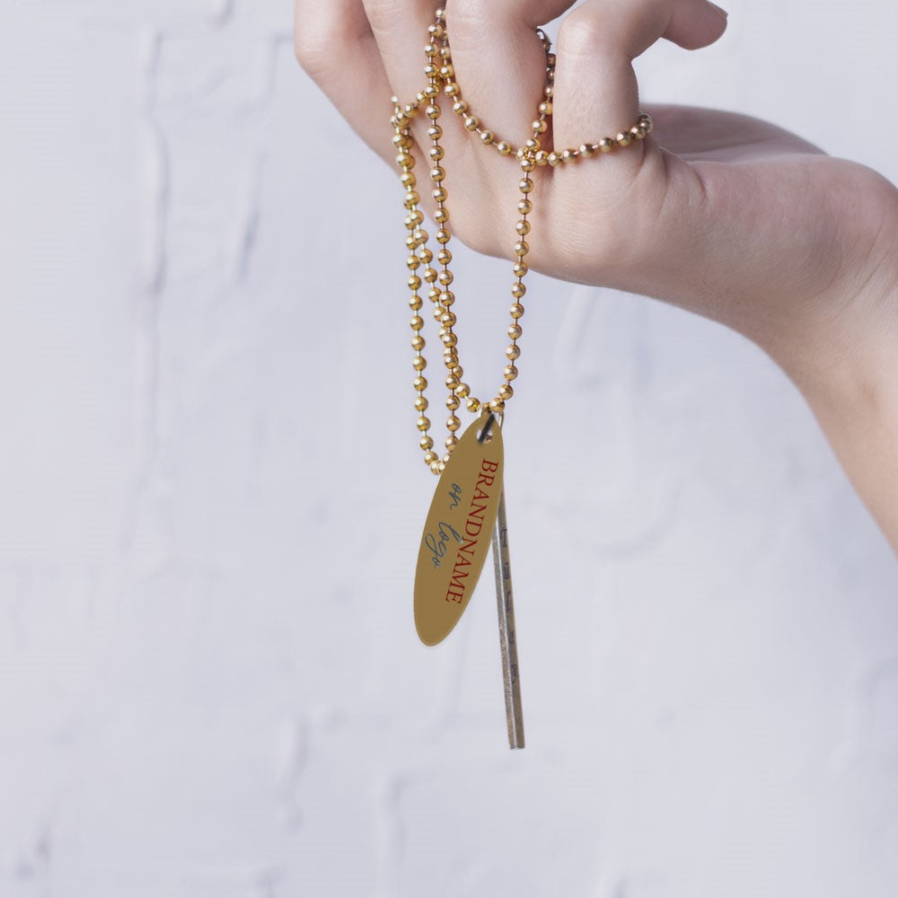 Kraft Custom Hang Tag- Oval - 1-3/4" x 1/2" (200 pcs)