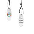 Shimmer Silver Custom Hang Tag- Oval - 1-3/4" x 1/2" (200 pcs)