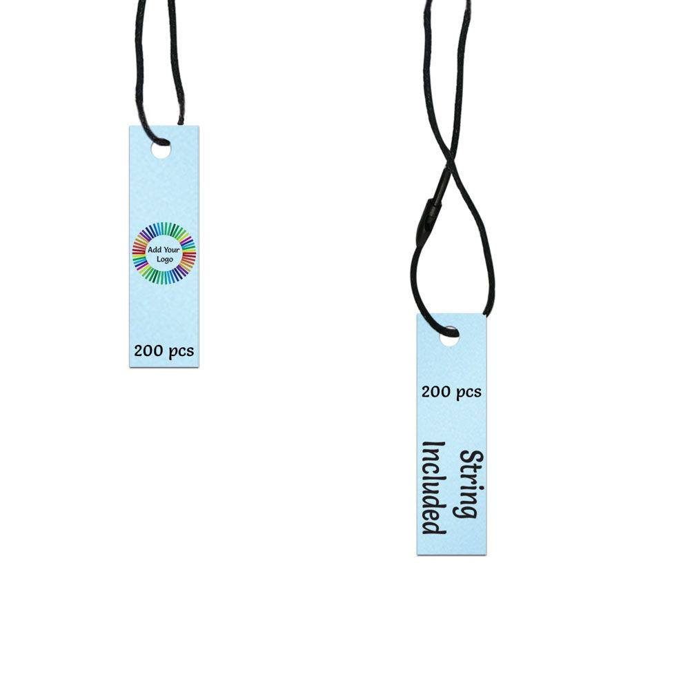 Shimmer Blue Custom Hang Tag-Rectangle - 1-3/4" x 1/2" (200 pcs)