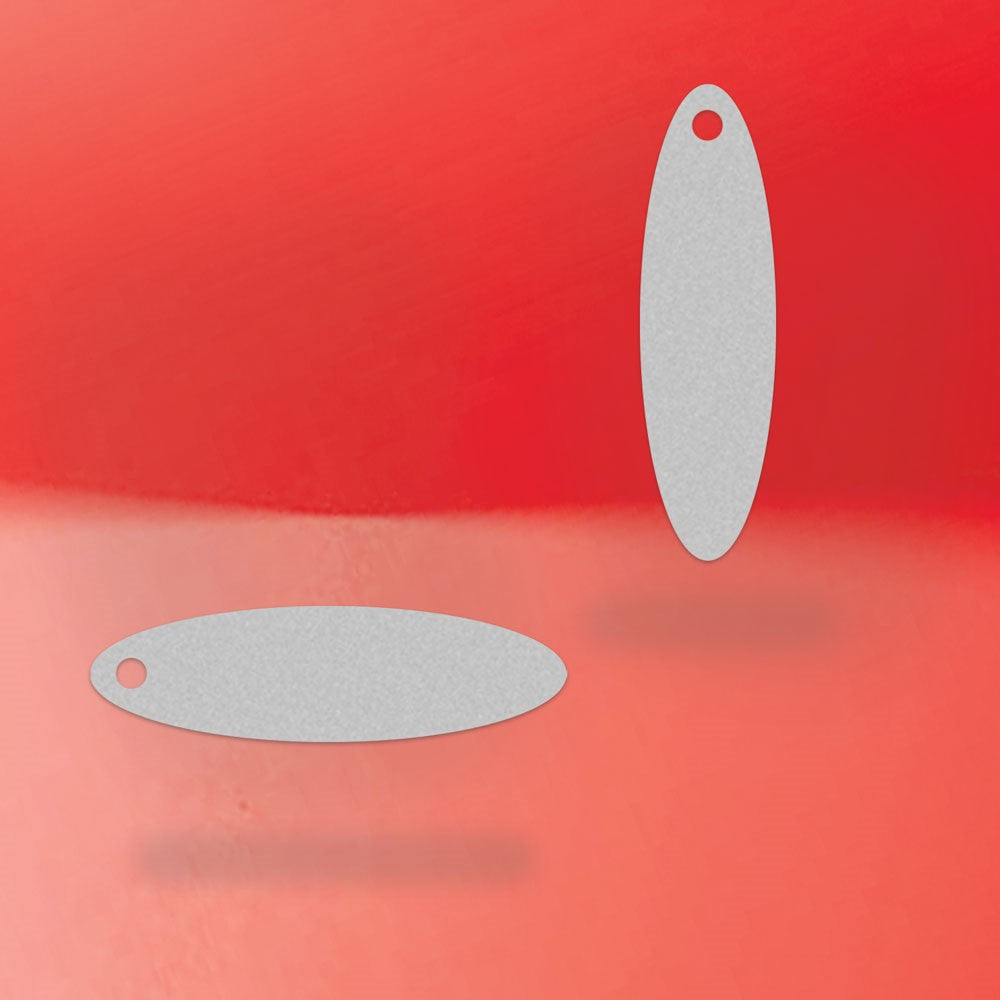 Smoke Grey Custom Hang Tag- Oval - 1-3/4" x 1/2" (200 pcs)