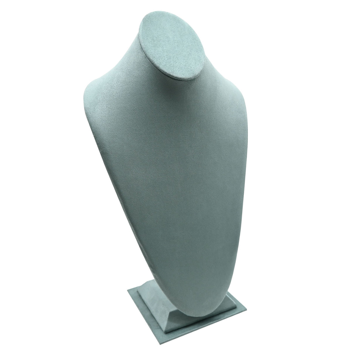 Blue Suede Jewelry Necklace Display Bust - 14-1/2" Tall