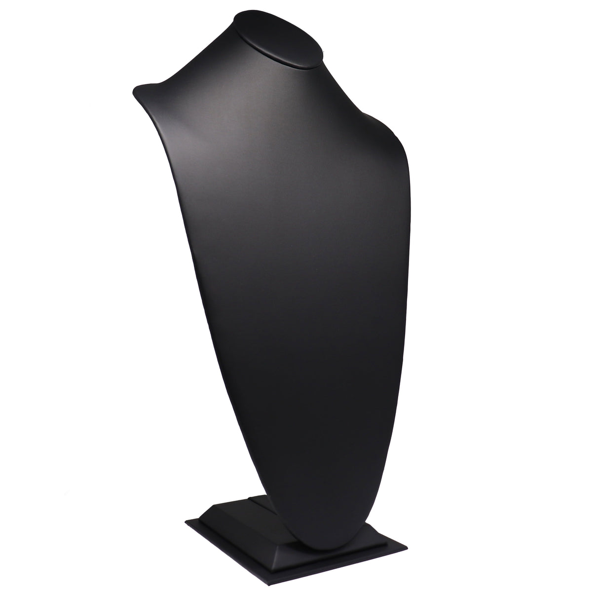 Black Leatherette Jewelry Necklace Display Stand, 22" Tall