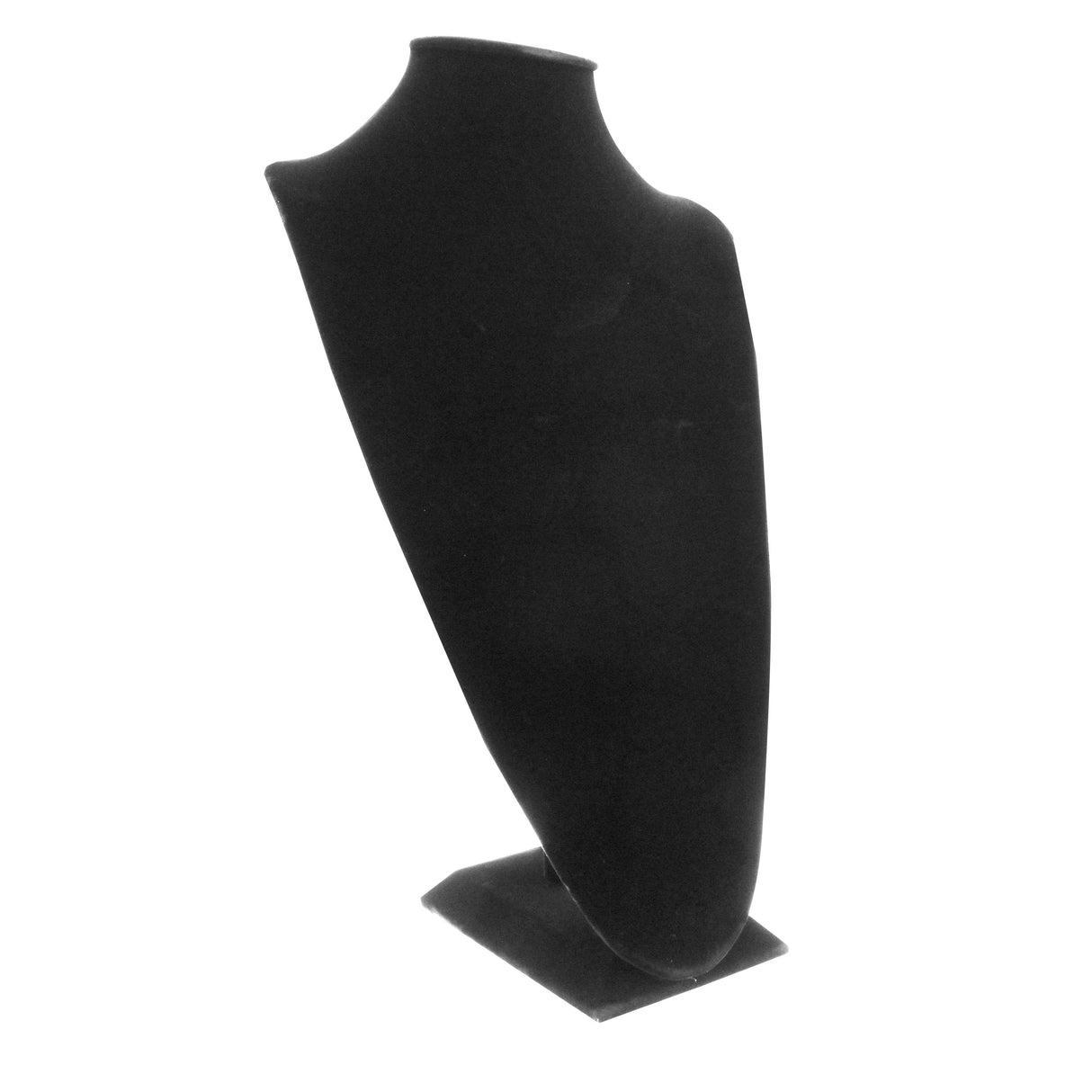 Black Velvet Jewelry Necklace Display Bust, 14-1/2" Tall