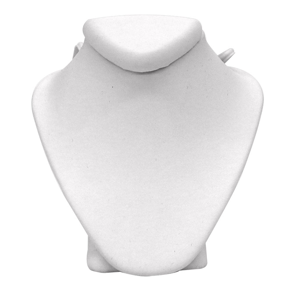 White Leatherette Jewelry Pendant Bust, 2-5/8" Tall