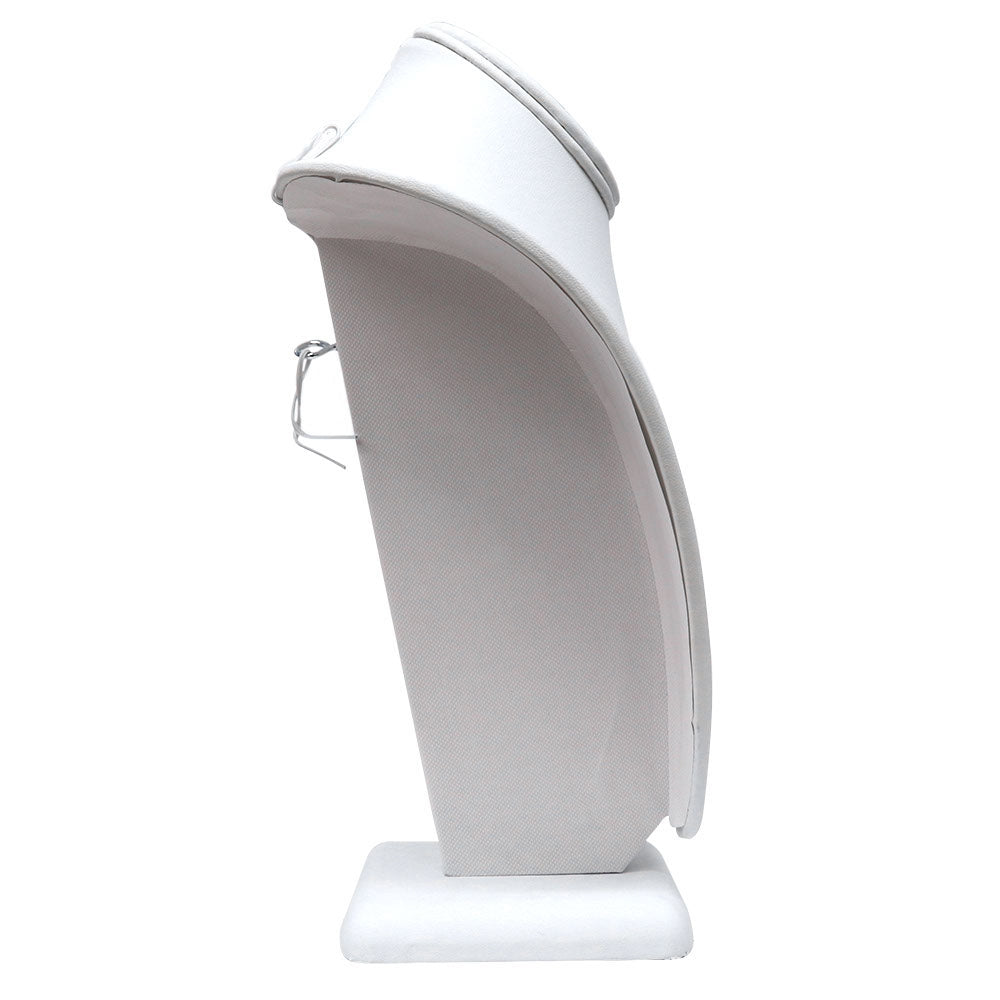 White Leatherette Jewelry Necklace Bust, 7-1/2" Tall