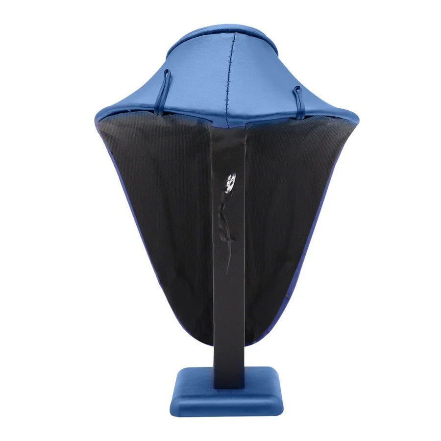 Blue Leatherette Necklace Display Bust - 11" Tall