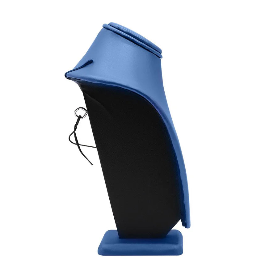 Blue Leatherette Necklace Display Bust - 11" Tall