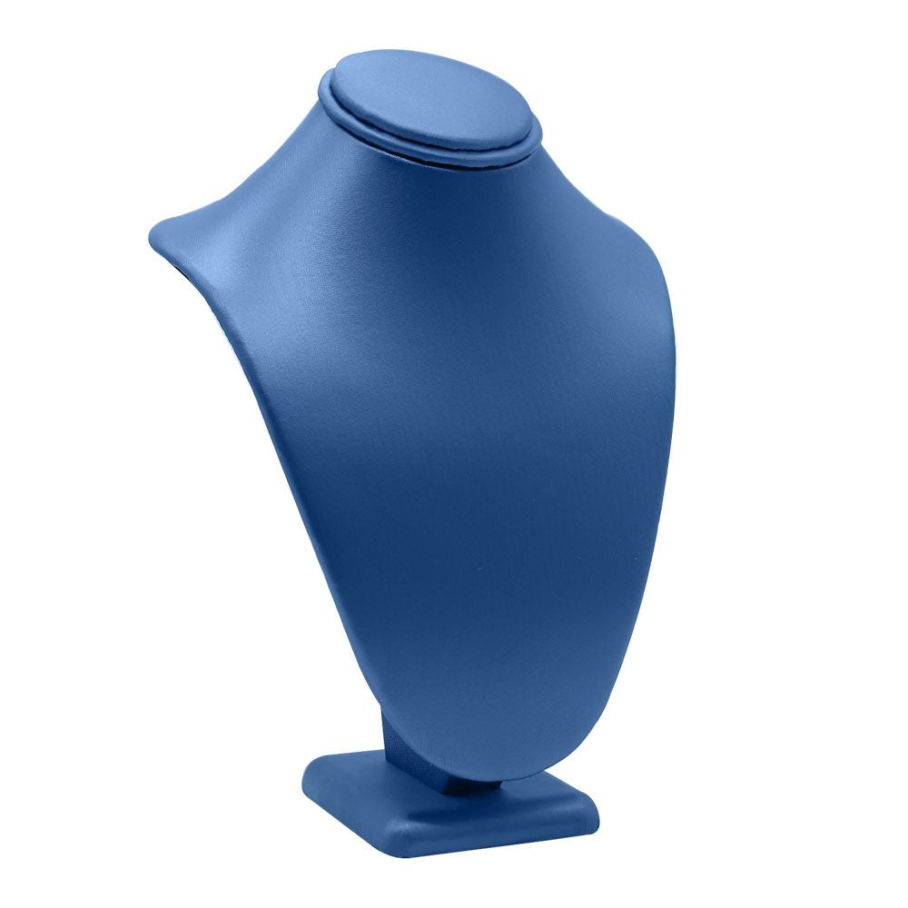Blue Leatherette Jewelry Necklace Display Bust, 7-1/2" Tall
