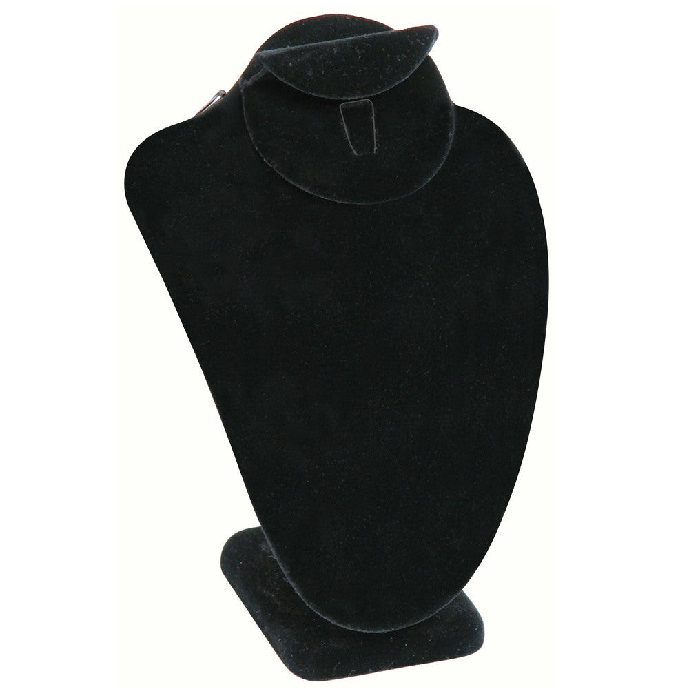 Black Velvet Jewelry Necklace / Ring / Earring Combination Bust, 7-1/2" Tall