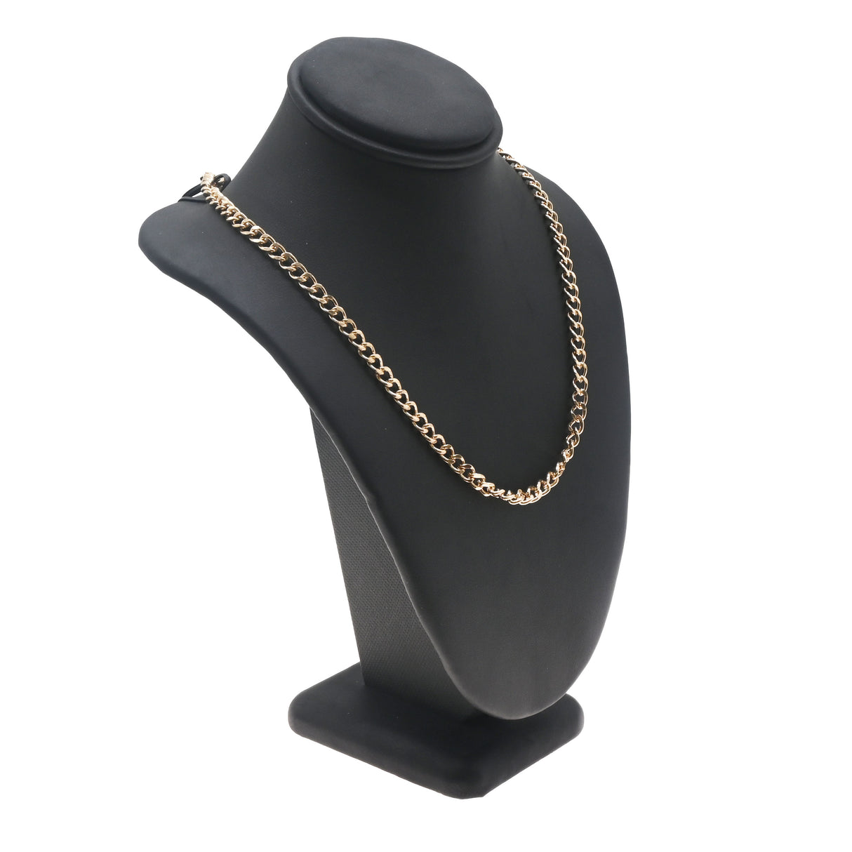 Black Leatherette Necklace Bust Display Stand, 7-1/2" Tall