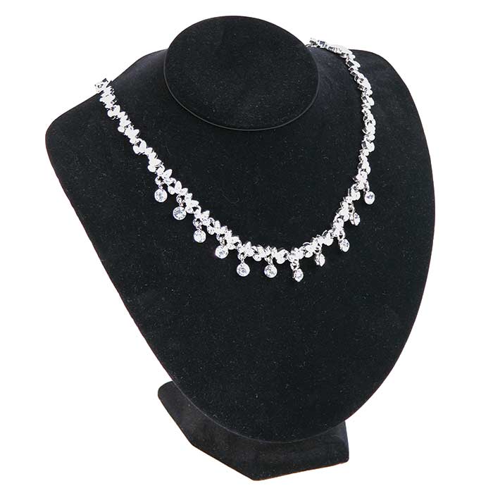 Black Velvet Wide Jewelry Necklace Display Bust, 8" Tall