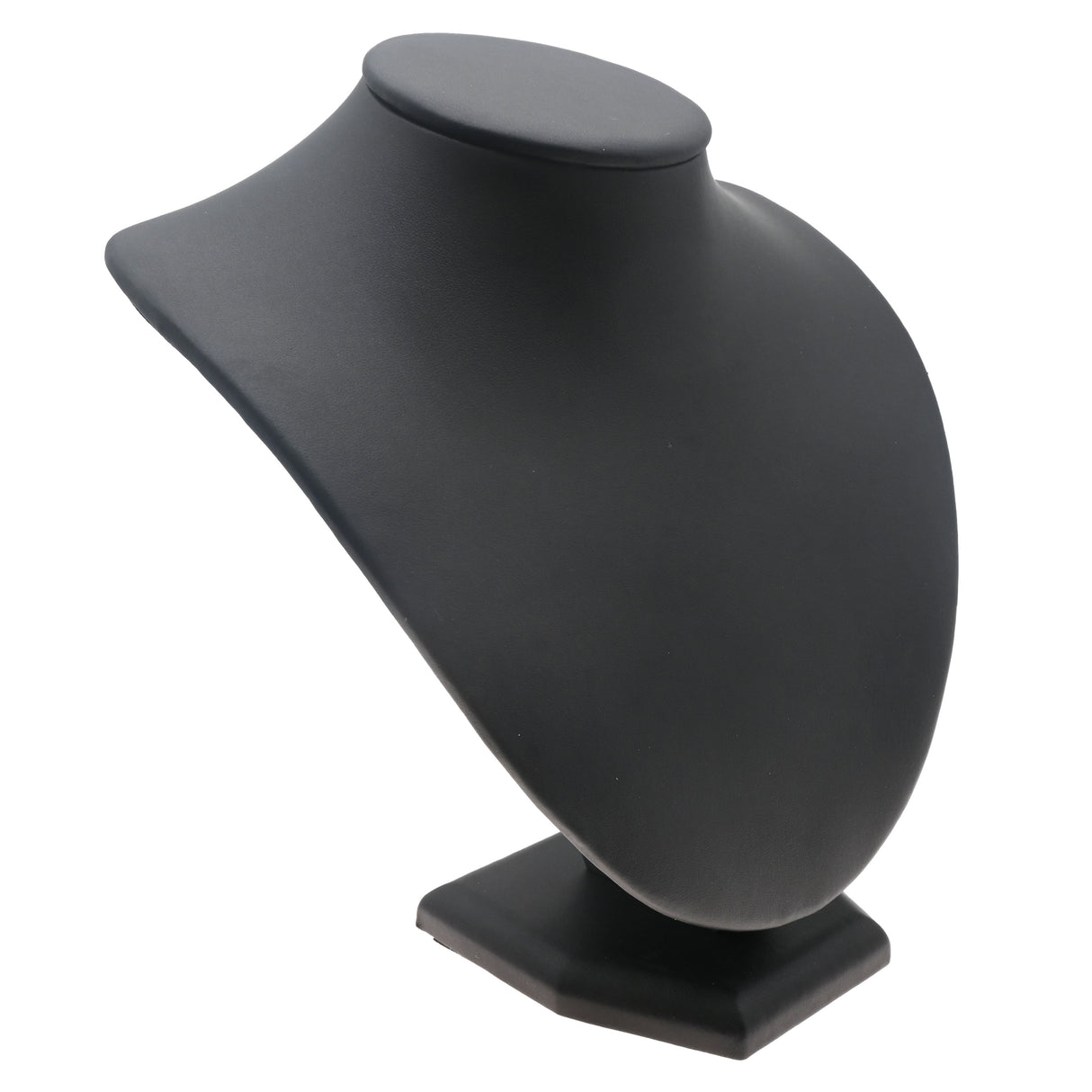 Black Leatherette Wide Necklace Display Bust - 8" Tall
