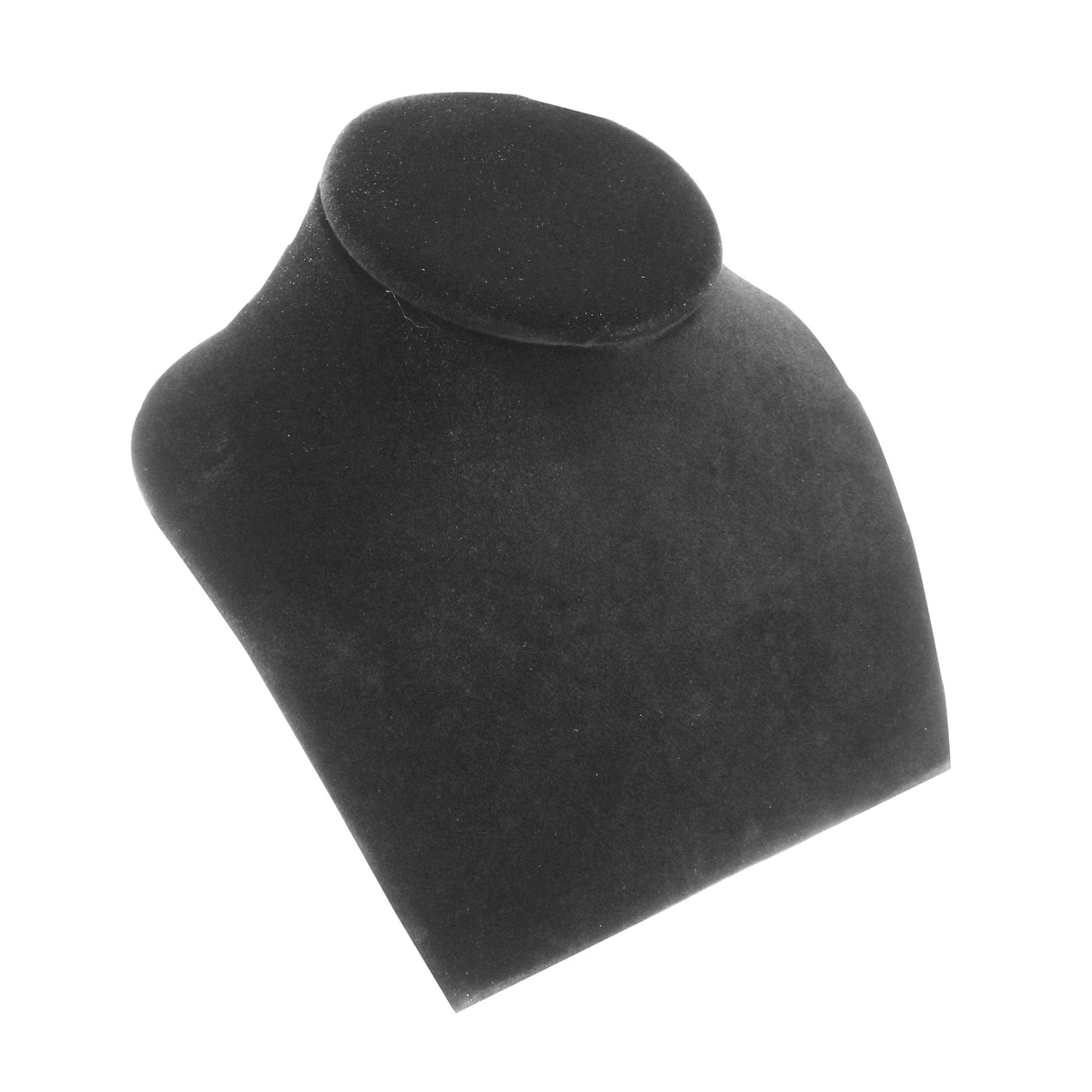 Black Velvet Low-Profile Jewelry Necklace Bust, 5" Tall