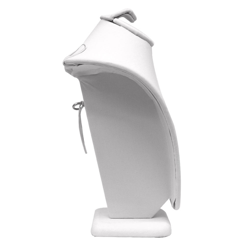 White Leatherette Jewelry Necklace / Ring / Earring Combination Bust