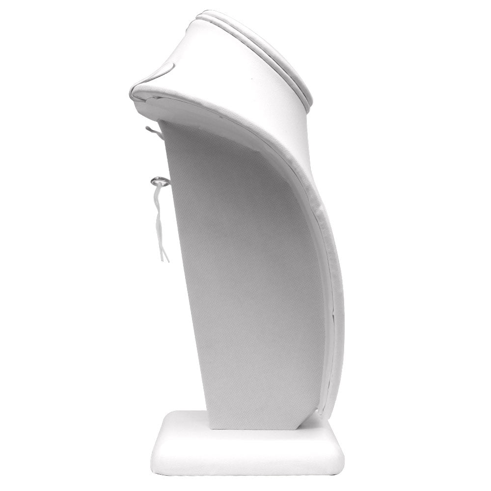 White Leatherette Jewelry Necklace Display Bust, 6-1/4" Tall