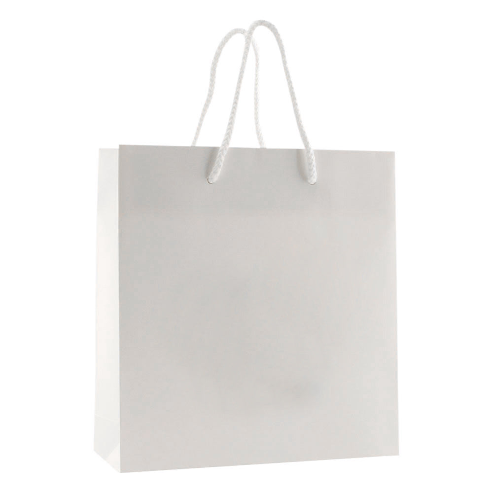 Matte White Premium Eurotote Shopping Bags Rope Handle