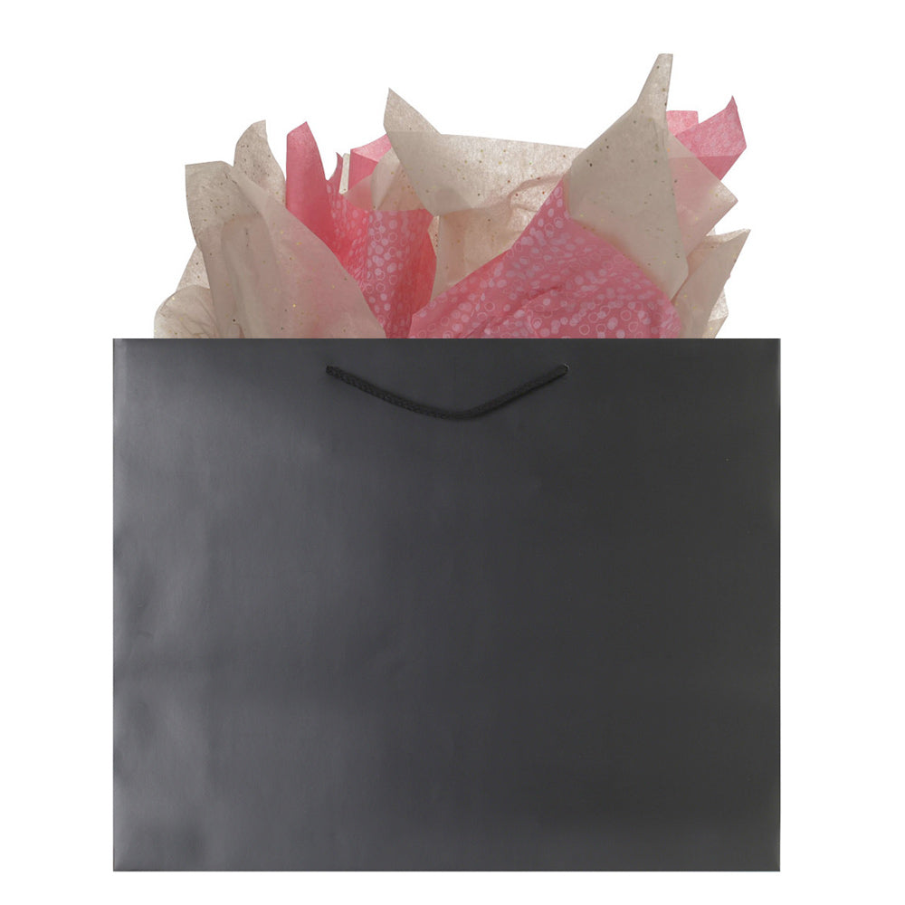 Premium Matte Black Eurotote Laminate Shopping Bags - 20" x 6" x 16"