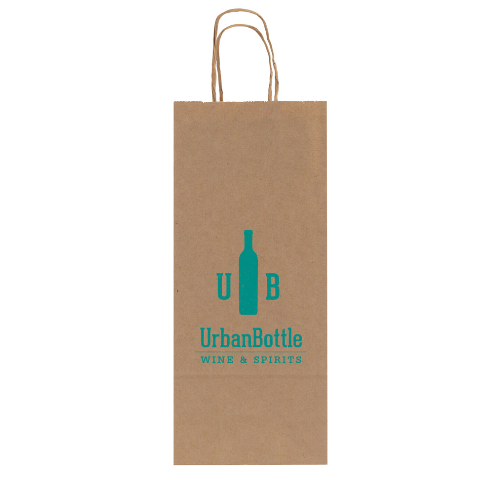 Personalized Kraft Shopping Wine Gift Bags