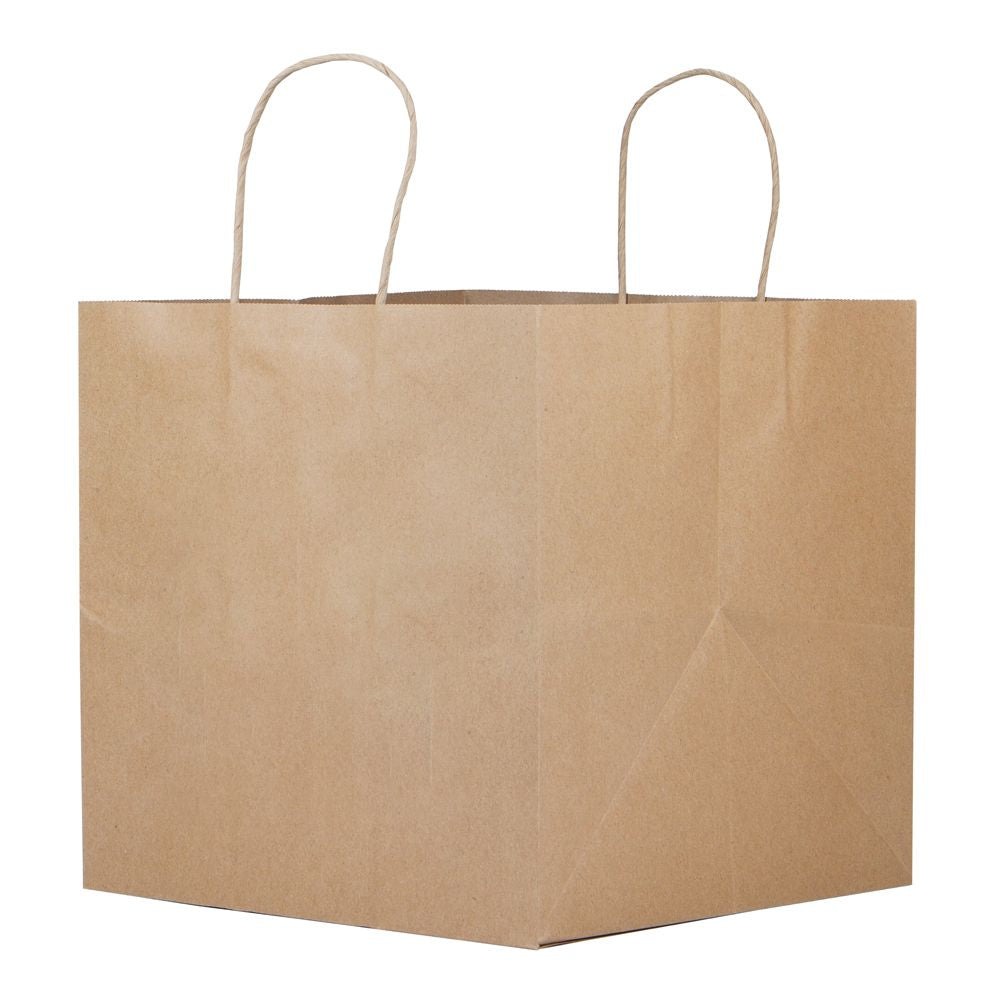 Large Restaurant Style Brown Kraft Paper Shopping Bags