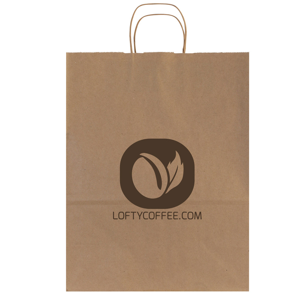 Custom Printed Brown Kraft Paper Shopping Bags with Handles