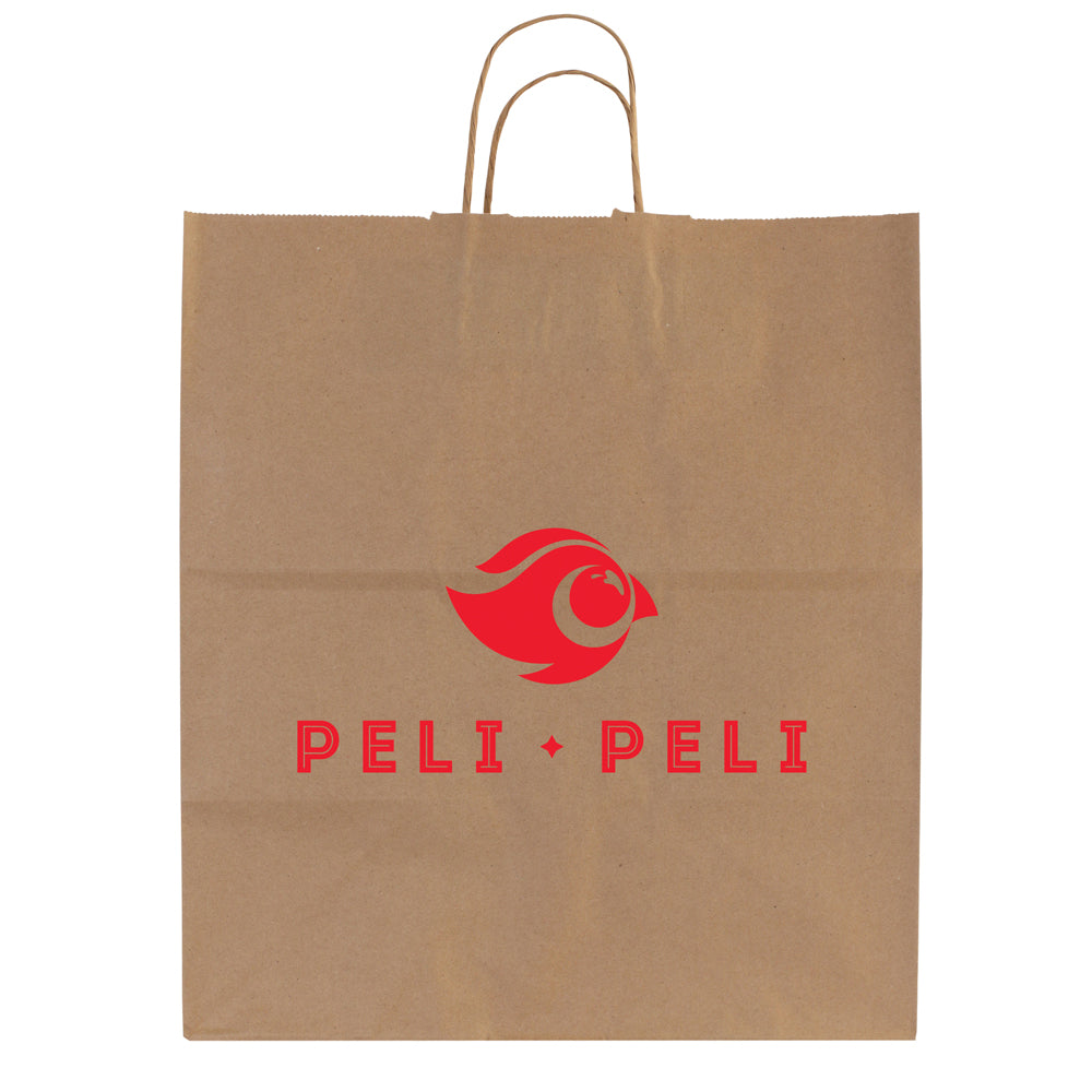 Custom Printed Brown Kraft Paper Shopping Bags with Handles