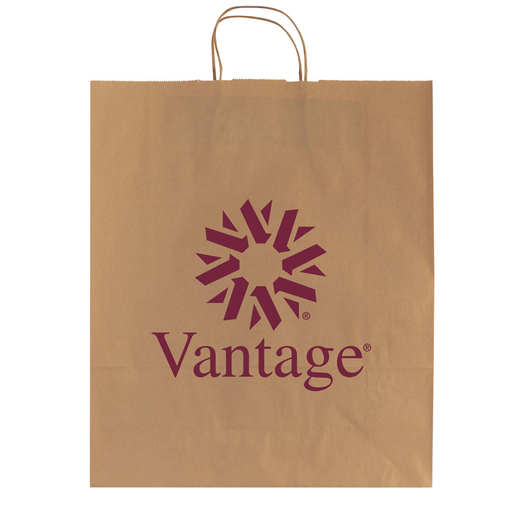 Custom Printed Large Brown Kraft Paper Bags with Handles