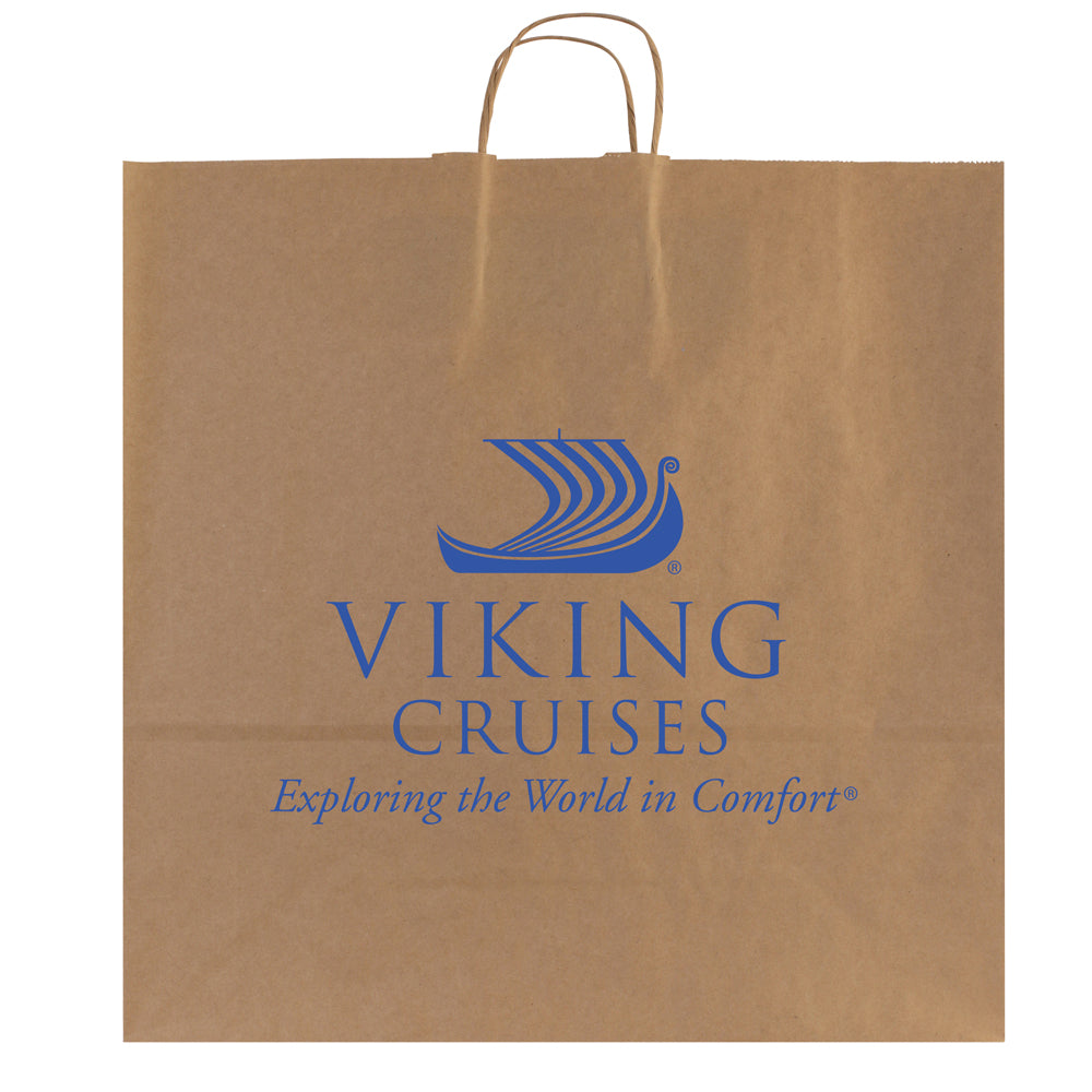 Custom Printed Large Brown Kraft Paper Shopping Bags