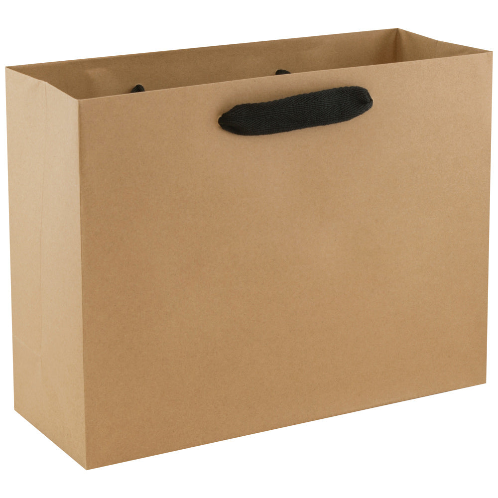 Premium Natural Kraft Eurotote Shopping Bags - Medium 13"x5"x10"