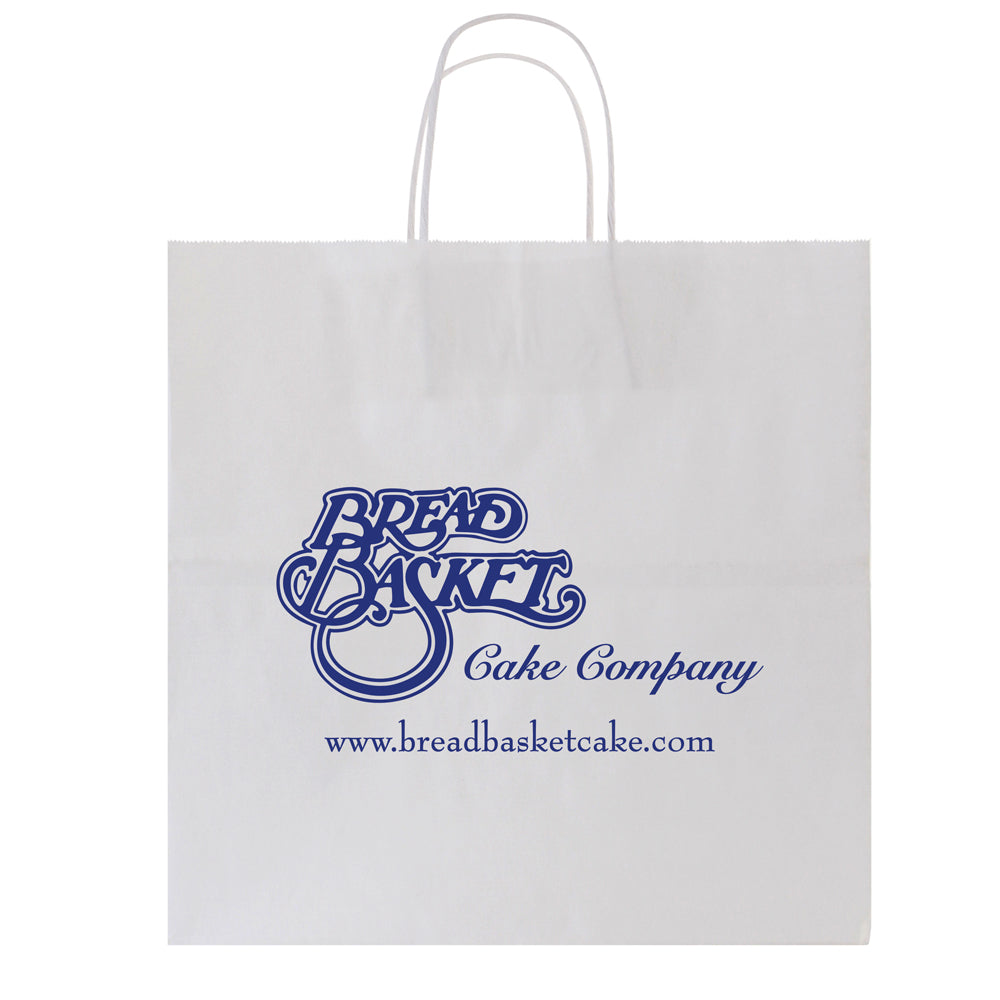 Custom White Kraft Shopping Bags with Handles