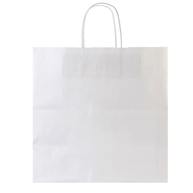 White Kraft Paper Shopping Bags with Handles