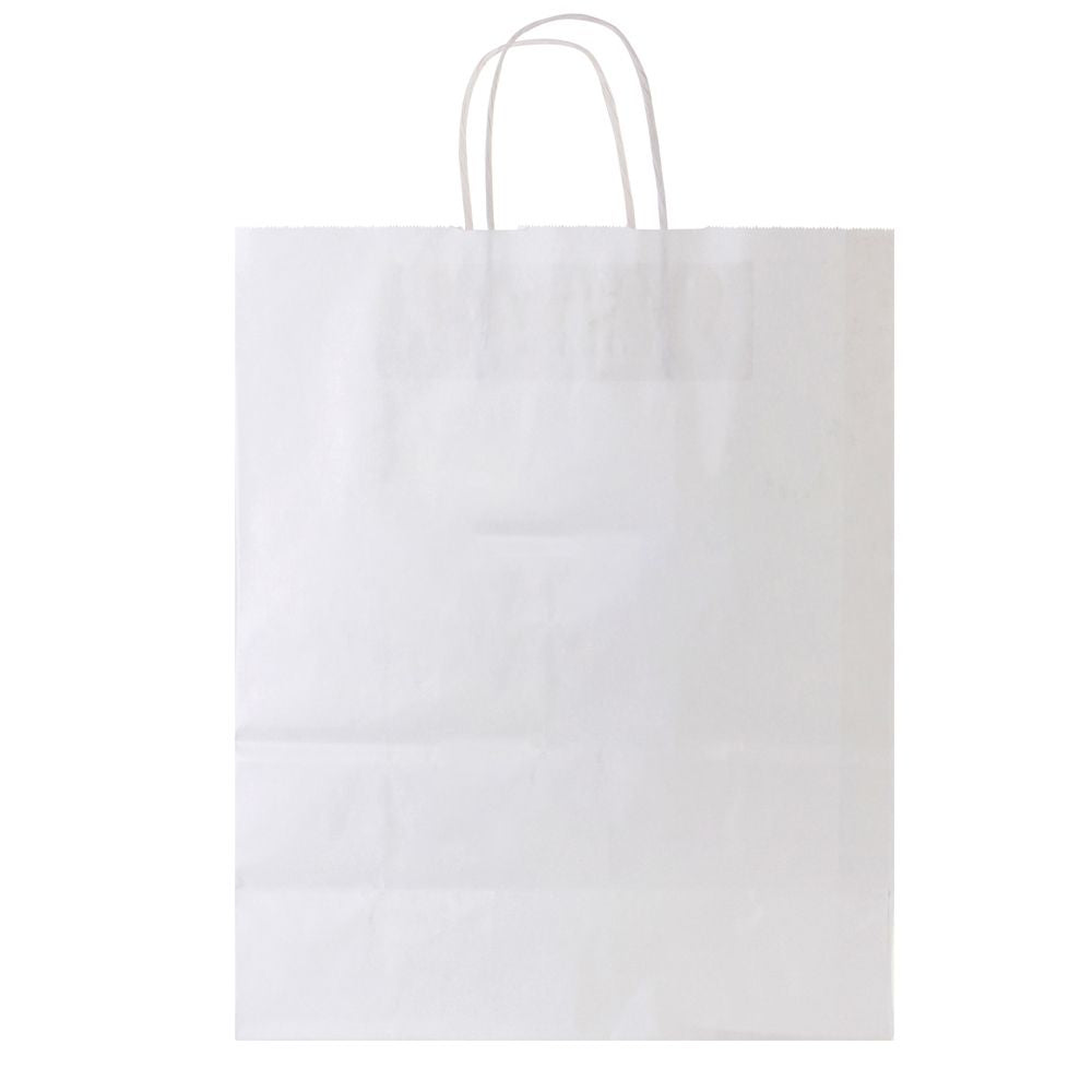 White Kraft Paper Shopping Bags with Handles