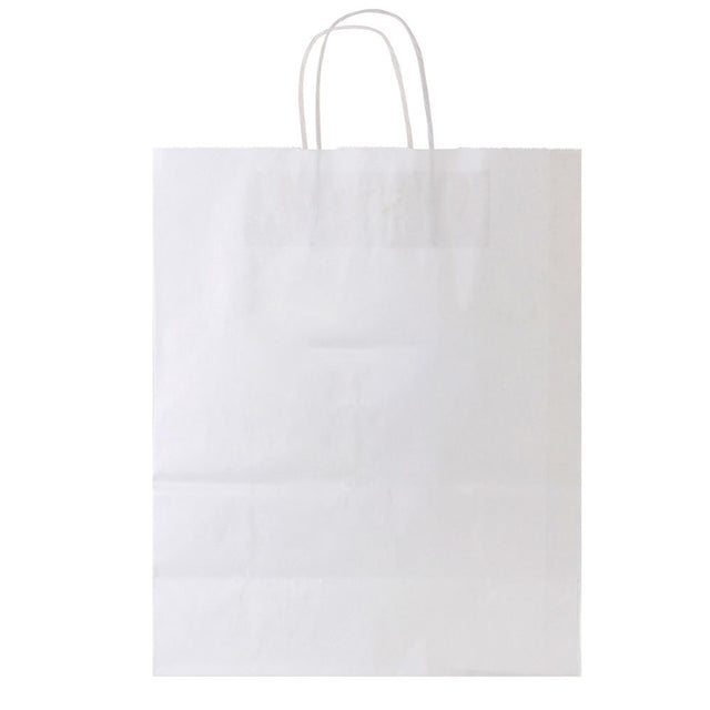 White Kraft Paper Shopping Bags with Handles
