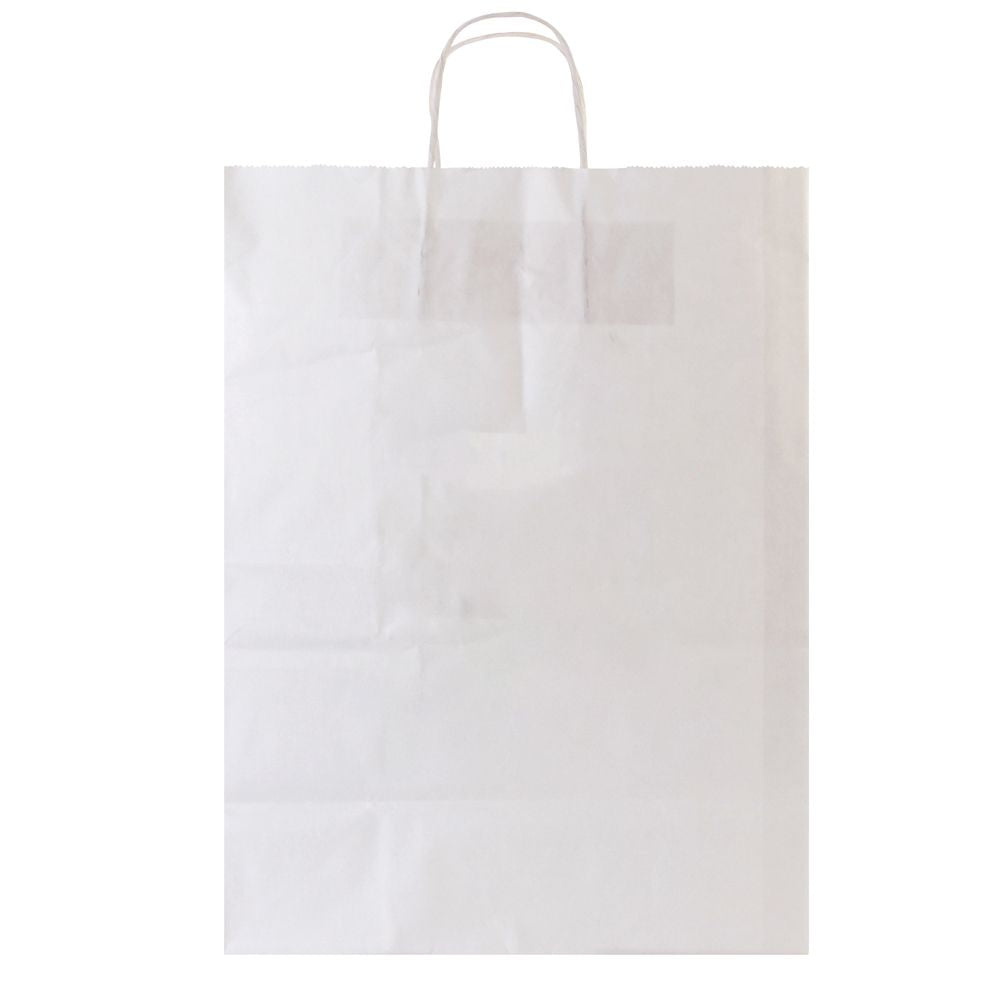 White Kraft Paper Shopping Bags with Handles