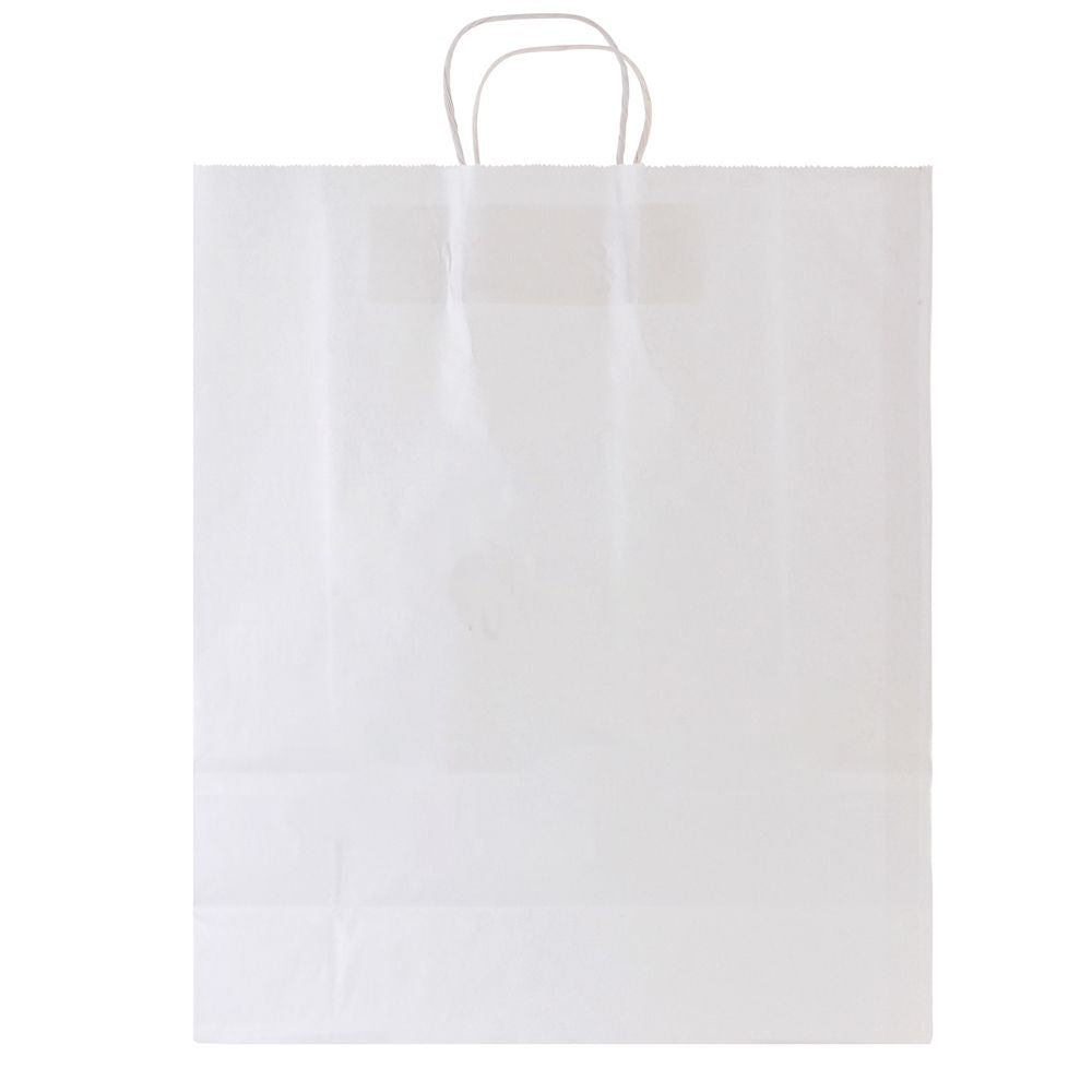 White Kraft Paper Shopping Bags with Handles