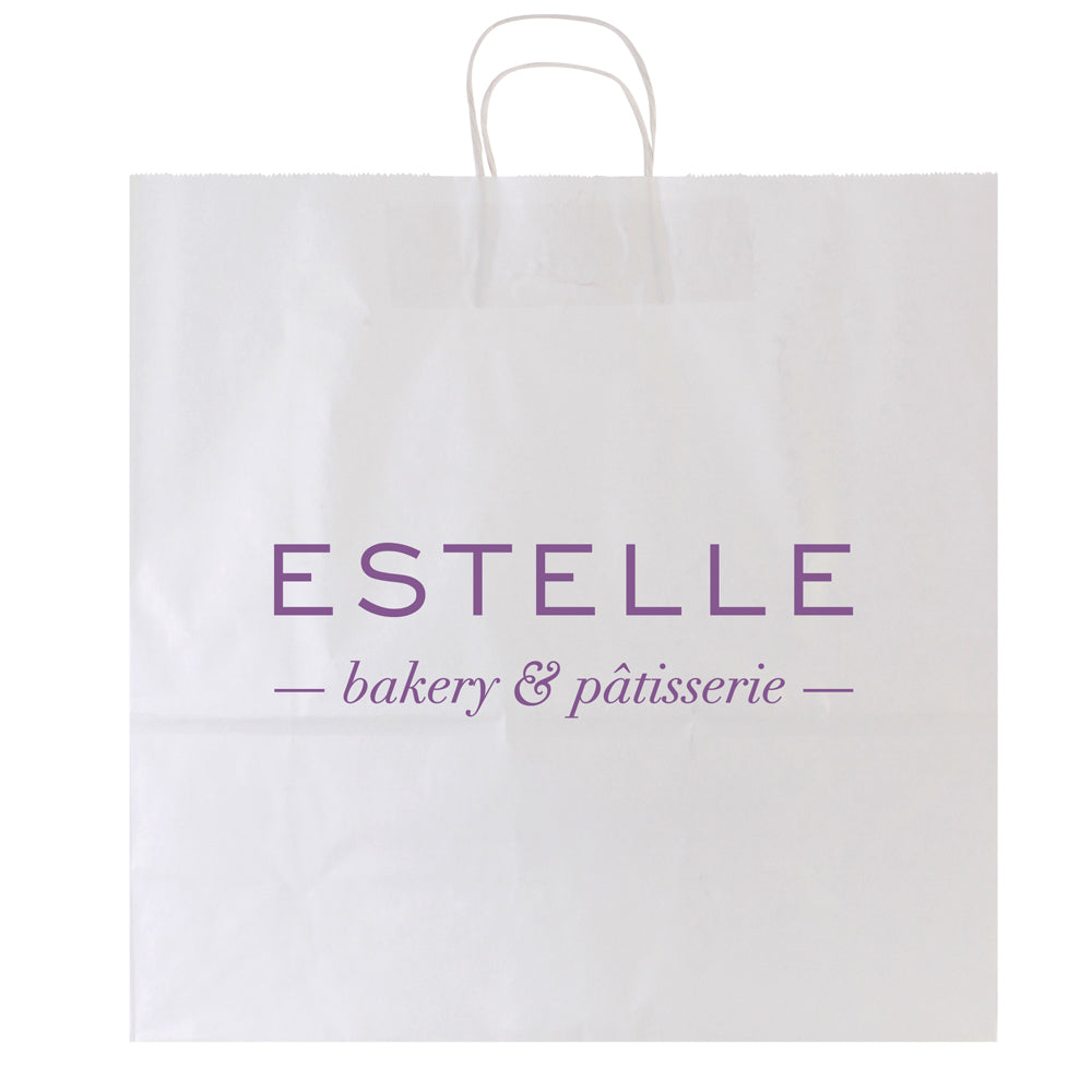 Personalized Large White Kraft Paper Shopping Bags