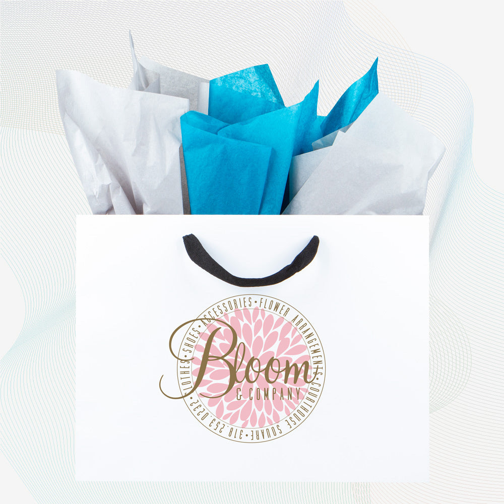 Premium White Kraft Shopping Bags -Vogue 16"x 6"x12"