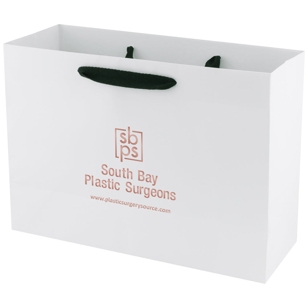 Premium White Kraft Shopping Bags -Vogue 16"x 6"x12"