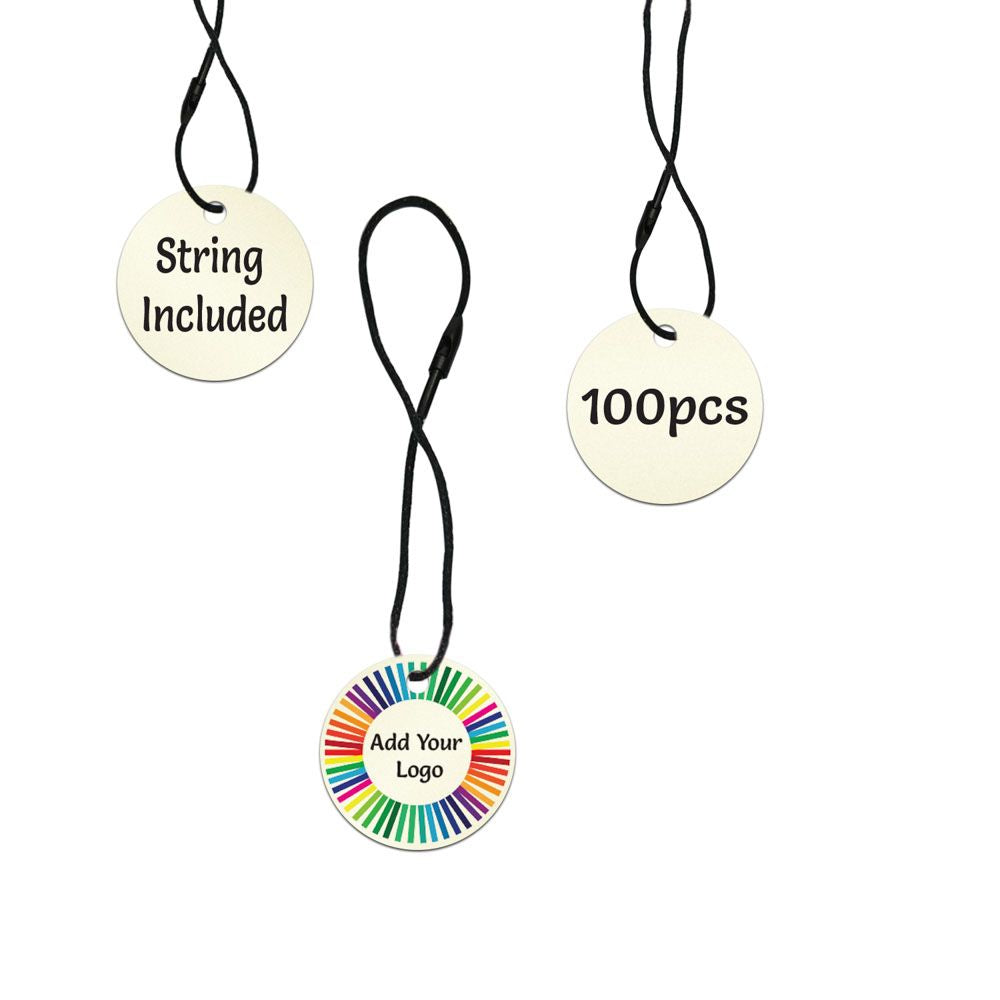 Ivory Custom Hang Tag - Circle - 1" dia.